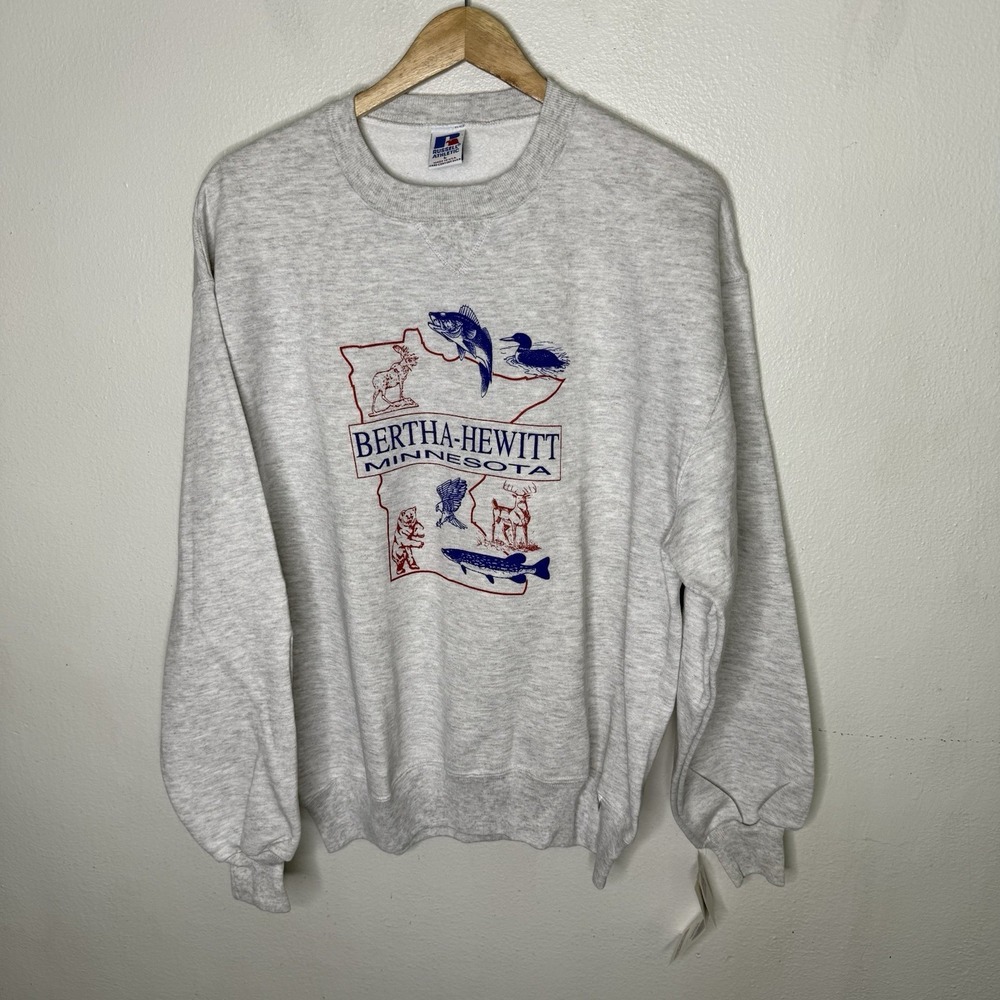 Vintage Russell Athletic Nublend Bertha-Hewitt Minnesota Sweatshirt Men's Large